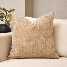 1pc Luxury Sofa Cushion Pillow Cover Without Insert, Oatmeal Coffee Cream Natural Wood Style (Light Luxury Textured + Vintage Wabi-Sabi Solid Color), Chenille + Soft Multi-Color Linen-Like Woven Decorative Throw Pillow Case, Suitable For Home, Sofa, Bed, Bedroom, Living Room, Cafe, Showroom, Decor, Daily And Holiday Gatherings, All Seasons - Oatmeal Coffee - View 16