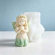 Angel Prayer Candle Mold, Suitable For DIY Resin And Plaster Casting, Used For Home Decor, Ornaments And Creative Handmade Gifts - A-White - View 5