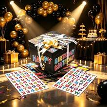 1 Set/Birthday Wedding Valentine's Day Anniversary DIY Sticker Gift Box Set/Customizable Number Letter Gift Box/With Number Letter Stickers DIY Transform Into Various Festival Party Decoration Gift Boxes - View 13