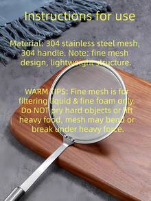 1pc 304 Stainless Steel Filter Net, Ultra-Fine Home Juicer Filter, Strainer, Oil Residue Separation, Kitchen Colander, Cuisine, Home Decor, Passoire, Summer, Kitchen Utensils, Kitchen Sieve,Kitchen Accessories, A Must-Have Kitchen Tools Gift For Home Chefs, Space-Saving Storage For Kitchen Organizers , Christmas Kitchen Gifts Idea - Multicolor - View 12