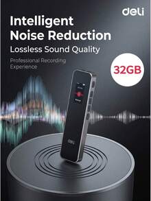 DELI MP301 Voice Recorder 8G/16G/32G/64G Large Capacity, Intelligent Noise Reduction, Long-Distance Recording, 20-Hour Standby, Auto-Save On Power Loss, Portable Voice Recorder For Business Meetings, Training, And Learning - View 10