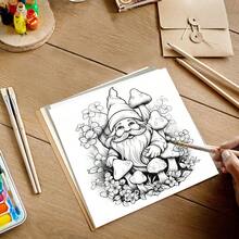 1pc/3pcs Adult Stress Relief Coloring Book | Christmas Holiday Thanksgiving Fantasy Gnome Theme, 7.87 Inch Square, Large Pattern Relaxing Stress Relief Coloring Book - A - View 6