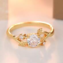 Women's Exquisite Gold Leaf Ring, Luxury Fashion, Versatile Accessory Jewelry - Gold - View 4