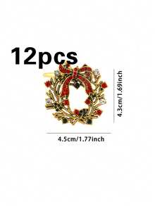 6/12pcs, Christmas Antique Gold Floral Napkin Rings, Suitable For Christmas Restaurant Table Decoration, Christmas Napkin Rings, Suitable For Christmas Table Decoration Napkin Rings, Christmas Napkin Buckles, Christmas Napkin Holders, Christmas Party Napkin Rings - Multicolor - View 8