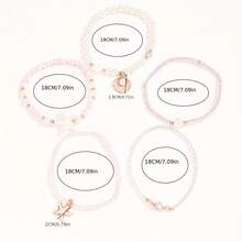 5 Pcs Fresh Sweet Pearl Shell Starfish Bracelet Set For Women Summer Beach Fashion Jewelry - Multicolor - View 4