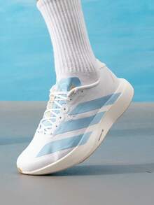 Adidas Men's Running Shoes Adizero EVO SL WOVEN M 2026 Summer New Marathon Training Running Shoes JQ4527 - White/Clear Blue - View 2