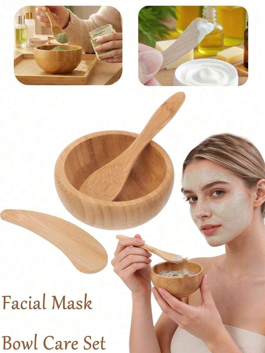 1 Set, Including Willow Wood Facial Mask Container, Cleaning Tools, Facial Mask Container And Base Oil Container. These Tools Are Reusable Skincare Products, Also Including Multi-Functional Facial Mask Brushes For Mixing And Applying Facial Masks And Skincare Products. These Mixing Tools Are Also Reusable, Suitable For Women And Ladies' Beauty Tools. Additionally, There Are Body Hair Removal Brushes, Hair Removal Tools, Eyebrow Grooming Tools And More - Multicolor - View 1