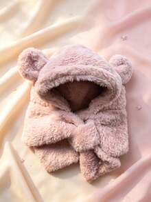 Cute Bear Hat - Thick Fleece Earflap Hat For Autumn/Winter - All-In-One Hooded Scarf Cover - Multicolor - View 12