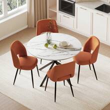 White Table + Orange Chair