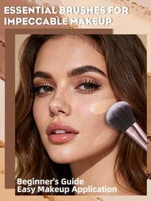 20/21/25‑Pcs All‑In‑One Makeup Tool Kit,20Pcs Soft Synthetic Makeup Brushes Set For Foundation,Blush,Eyeshadow,3‑Pcs Triangle Powder Puffs,1‑Pcs Brush Cleaning Mat,Drawstring Storage Pouch,Complete Cosmetic Applicator Kit For Daily Facial Makeup - Black - View 8