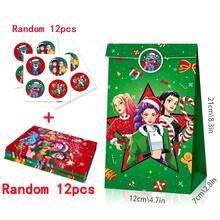 KPop Demon Hunters 12pcs/24pcs Character Print Paper Gift Bags With Matching Stickers, Stylish Anime Figure Pattern Treat Goodie Bags, Heavy-Duty Paper Favor Bags For Gathering Get-Together Snack Candy Present Packaging, Multi-Functional Decorative Storage Packaging Bags, Used For Event Table Decoration, 4 Unique Vibrant Artistic Patterns, Foldable And Reusable Gift Storage Bags - Multi-color - View 9