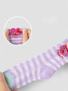 5 Pairs Soft Cute Cartoon Rabbit Children's Socks, Medium Thick, Spring Autumn Winter Casual Sports Girls Socks - Multicolor - View 3