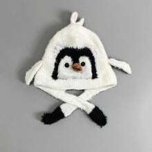 [Click To Sound] Penguin Hat Casual Round Top Style Winter Spring Ear Protection Essential Suitable For Parents And Children - Multicolor - View 10