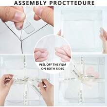 1pc Transparent Gift Box, PET Material High-Style Gift Packaging Box With Lid, Suitable For Birthday, Wedding And Holiday Party Transparent Gift Box - White - View 8