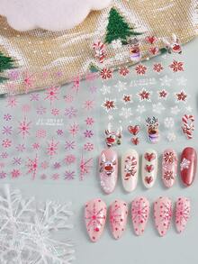 Xmas Deer Nails Stickers 5D Relief Deer Christmas Snowflake Heart Design Adhesive Cute Cartoon Elk Decal Nail Art Decor - Multicolor - View 7