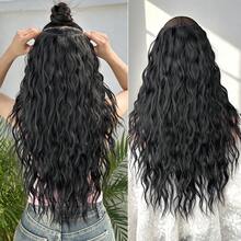 HEYPINK Clip In V-Shape Hair Extensions For Women 24 Inch One Piece Synthetic Straight Hair Extension Full Head Hairpiece With 5 Clips Dark Chocolate - Dark Brown - View 16