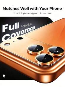 Navigator 2pcs Camera Lens Protector, Orange (Original Color), HD Quality, Anti-Drop, Anti-Scratch, Compatible With Apple 17 Pro/17 Pro Max - Orange - View 9