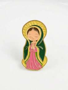 1|2pcs Funny Cartoon Jesus Drinking Coffee Brooch, 2pcs Cartoon Religious Enamel Badge, Suitable For Backpack - B - View 5