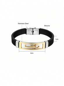 1pc Halloween Punk Scorpion Bracelet Stainless Steel Black Silicone Wristband Cosplay Party Accessories - Scorpion - View 4