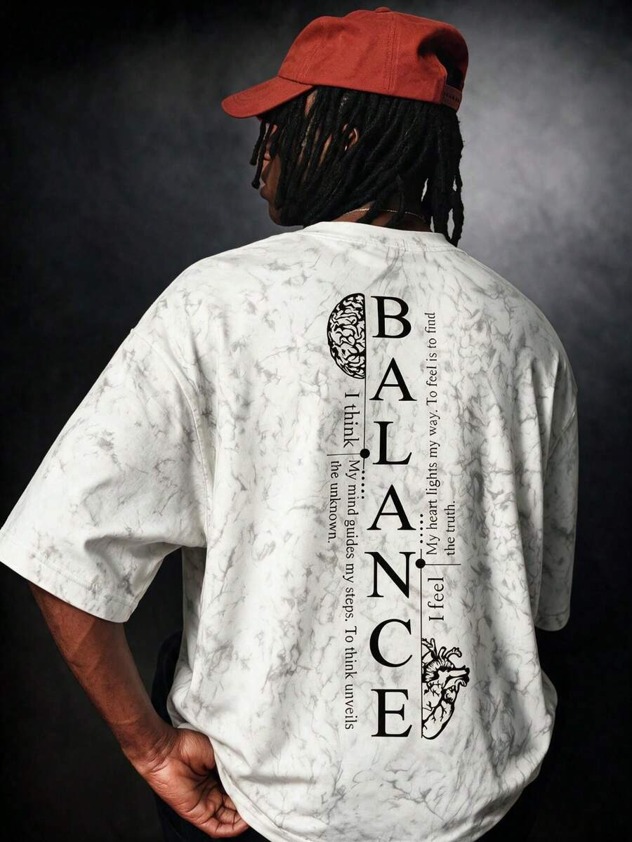 1pc Men's Fashionable Printed Loose Fit Short Sleeve T-Shirt | Exquisite Design | Summer Essential | Easy To Match, Showcase Your Style - White - View 1