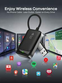 REMAX 2-In-1 Wireless Apple CarPlay & Android Auto Adapter, Converts Factory Wired CarPlay/Android Auto To Wireless, Plug & Play, Fast & Stable Connection, Auto Reconnect, USB-A With USB-C Adapter, Car Accessories, Car Essentials, Car Supplies - KY-4113 - View 3