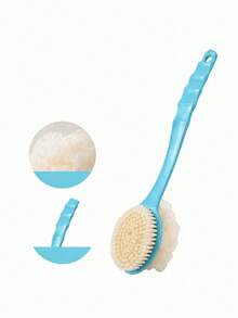 1/2pcs Pink/Blue Long Handle Bath Brush, Multi-Function Back Exfoliating Brush, Back-To-School Double-Sided Shower Brush, Long Handle Powerful Cleaning Brush, Suitable For Exfoliation And Back Cleaning - Multicolor - View 13