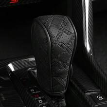1 Set Of Car Gear Protector Leather Breathable Gear Shift Cover, Gear Lever Cover For Gear Lever Modification, Dust Cover For Gear Shifting, Dust Cover For Gear Shifting, Suitable For Gear Lever And Car Interior Modification - Z - View 8