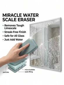 Glass Water Scale Magic Scrub Cleaning Brush, Household Bathroom Mirror Shower Room Tile Powerful Water Scale Water Stain Water Mark Removal Tool, Multi-Functional Window Glass Cleaning Tool - Glass Cleaning Tool - View 1