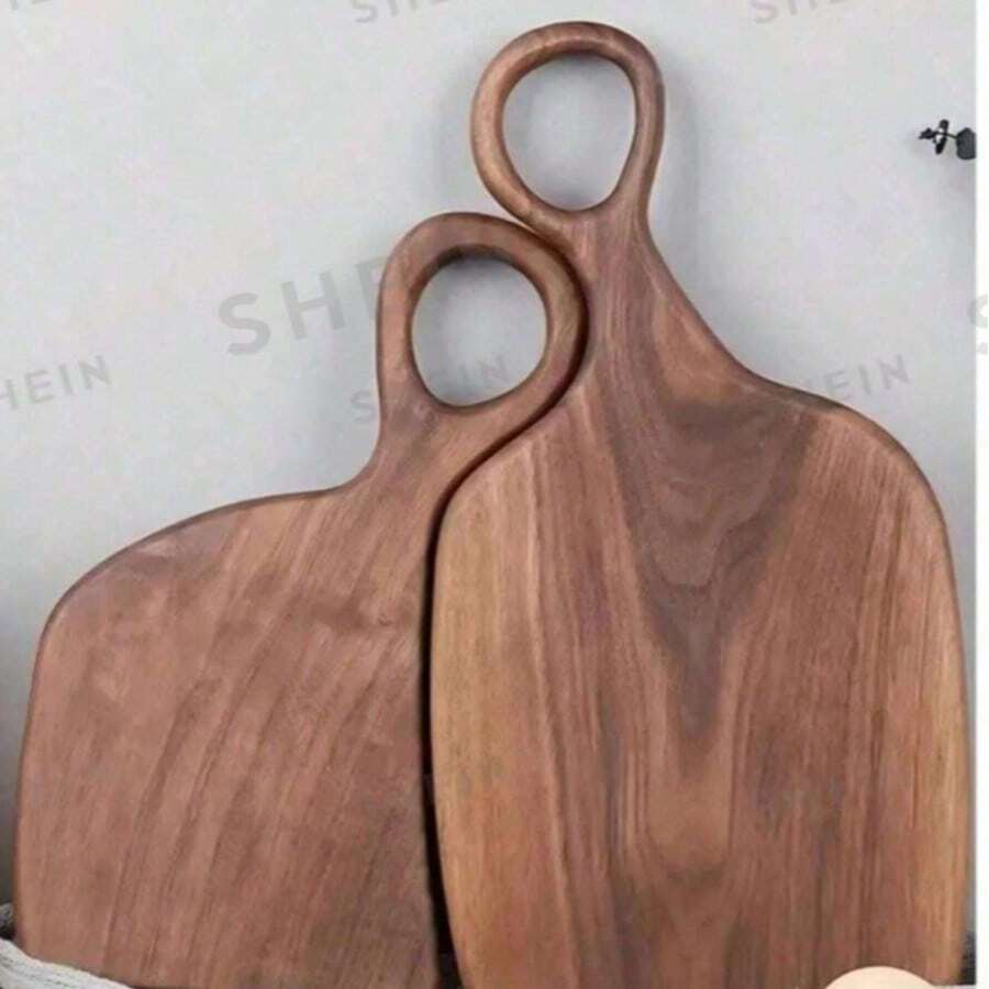 2 Pieces Compact Wooden Cutting Board Set, Perfect For Couples, Small Fruit Bread Board, Kitchen Decor & Anniversary - Multicolor - View 1