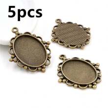 5pcs 18x25mm Inner Size Alloy Pendant Cabochons Blank Base Setting Bezel Tray DIY Jewelry Making Accessories Findings - 18x25mm - View 9