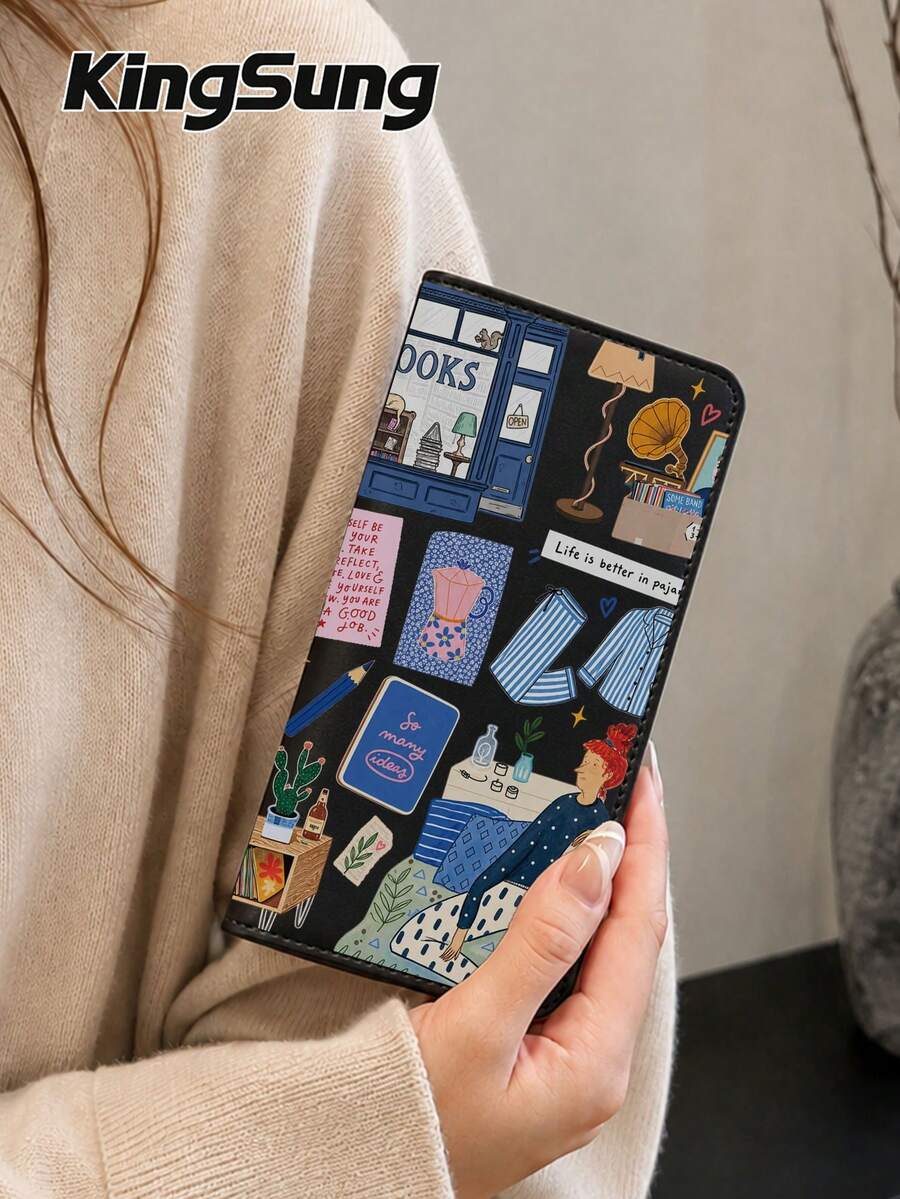 Kingsung Artistic Splicing Pattern Car Document Holder,Women's ID Bag,Wallet & Card Case For Registration, Insurance, Driver's License, Passport & Cards/Travel/Vacation Essential, Perfect Gift For Car/Truck/Motorcycle Owners