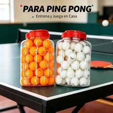 Bote con 60 Pelotas de Ping‑Pong Naranjas, Pelotas de Tenis de Mesa Resistentes para Entrenamiento Diario, Juegos Familiares y Actividades Recreativas - Naranja - Ver 4