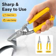 Heavy Duty Multi-Function Metal Shears, Spring Assisted Metal Sheet Cutting Pliers, Non-Slip Handle Industrial Scissors, Can Cut Metal Sheets, Copper Wire, Electrical Wire, PVC Pipe, Carpet, DIY Hand Crafting Cutting Tool - Multiple Styles - View 5