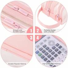 Transparent Mesh Pencil Case, Student Exam Supplies, Large Capacity Stationery Storage, Minimalist Design Pencil Case - Multicolor - View 2