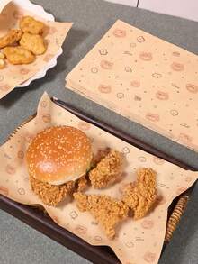 300 Sheets 15 * 11 Inch Sandwich Wrapping Paper, Tray Liner Paper, Thickened Greaseproof Paper, Food Packaging Paper, Baking Paper, Kitchen Supplies, Also Available In 200/100/1pc - View 6