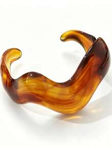 Bộ 3/1 vòng tay nhựa acrylic resin gợn sóng phong cách vintage, phù hợp cho nữ đeo hàng ngày - Nhiều màu - Xem 6