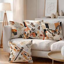 4pcs/1pc Collage Art Insect Pattern Pillow Case, Single-Sided Printed Pillow Case, Suitable For Living Room Bedroom Home Decor, All Season Pillow Case - Multicolor - View 2