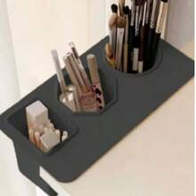 1PC Desk Side Adhesive Makeup Brush Holder, INS Style Minimalist Stationery Wall Mount, Student Multi-Function Desk Side Pen Holder - View 4