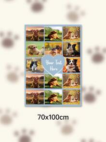 Custom Photo Text Throw Blanket, Personalized Picture Collage Fleece Blanket, Customized Pet Memory Photo Blanket For Sofa Bed Home Decor Gift - Multicolor - View 65