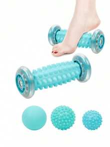 1/2 Large Grain Foot Massage Roller + Textured Massage Ball, Portable Foot Roller For Deep Tissue Muscle Massage, Arch And Heel Foot Trigger Point Reflexology Tool - Multicolor - View 9