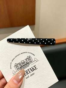 8pcs Minimalist Polka Dot Black & White Hair Clips, Side Bangs Alligator Hair Clips, Versatile Hair Accessories Suitable For Daily Wear - Multicolor - View 6