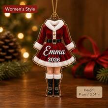 1pc Personalized Santa Outfit Christmas Ornament 2026, Custom Name Acrylic Ornament, Mr & Mrs Santa Suit Keepsake, Holiday Xmas Tree Decor,Christmas Gift - Multicolor - View 11