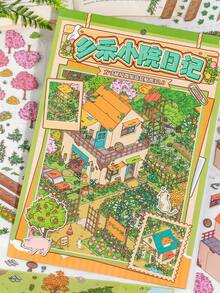 New Large DIY Scene Stickers, Adult Fun Landscape Stickers, House Stickers, Scrapbook Stickers, 3D Miniature House Micro Landscape Stickers, DIY Scrapbook Stickers, Landscape Stickers, Scene Stickers, Back To School Season - A - View 7