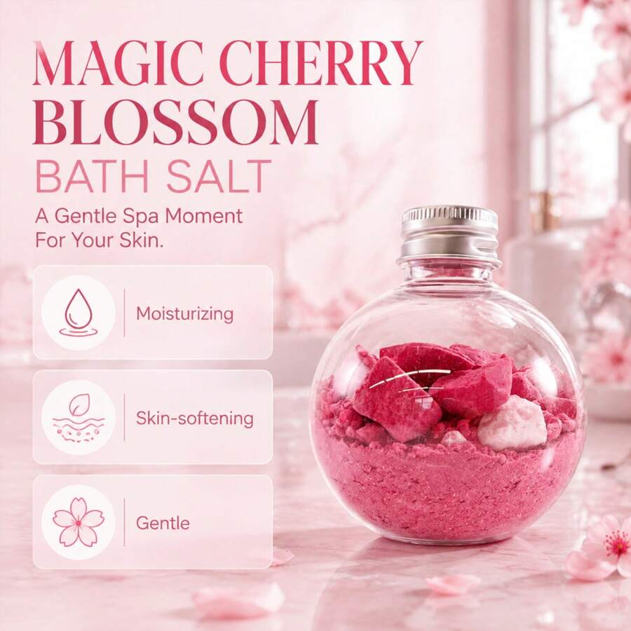 YURHERSU Garam Mandi Cherry Blossom Magic, Garam Mandi Wangi yang Menenangkan & Merelaksasi