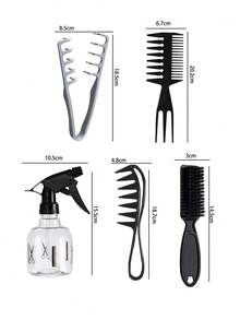 Men's Styling Comb Set, Volumizing Texture Styling Comb, Textured Pompadour, Quiff, Slick Back Styling Comb, Wide Tooth Oil Hair Comb, Volumizing Double Clip Hair Comb, Plastic Material Root Volumizing Clip Hair Comb Combination - Multicolor - View 6