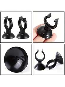 Aquarium Clips/Durable PVC And PP Material/Secure Grip For Heaters, Tubing, Plants/Stylish Design, Sturdy Structure, No Battery Required - Black - View 3
