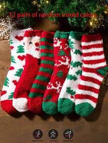 Women's Christmas Warm Soft Floor Socks, Autumn Socks - Christmas - View 15