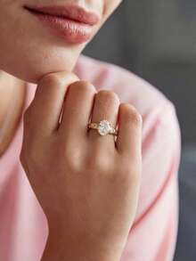 1pc Women's Pure Silver Geometric Egg-Shaped Ring, Suitable For Valentine's Day/Birthday/Couple Gift, Can Be Stacked, Romantic Delicate Ladies' Ring, Exquisite Jewelry Gift - Egg-shaped - View 6