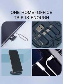 1 Buah Kit Hub Pengisian Daya & Data Universal - Pengisian Cepat, Kompatibilitas Semua Perangkat, Penyimpanan Kartu Memori, Pin Eject Tray, Dudukan Ponsel - Set Konversi USB C dengan Adaptor USB A & Tipe C - MultiWarna - View 6