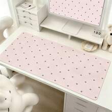 Luxury Girl Leather Desktop Mat Korean Ins Minimalism Cute Pink Wave Point Mouse Pad Female Stain Resistant And Waterproof Leather Pad Anti-Slip PU Gaming Keyboard Mat For Girls Study Work - View 9